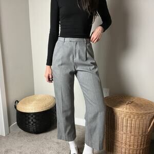 vintage 90s light gray minimalist high waisted cropped trousers pants by gap